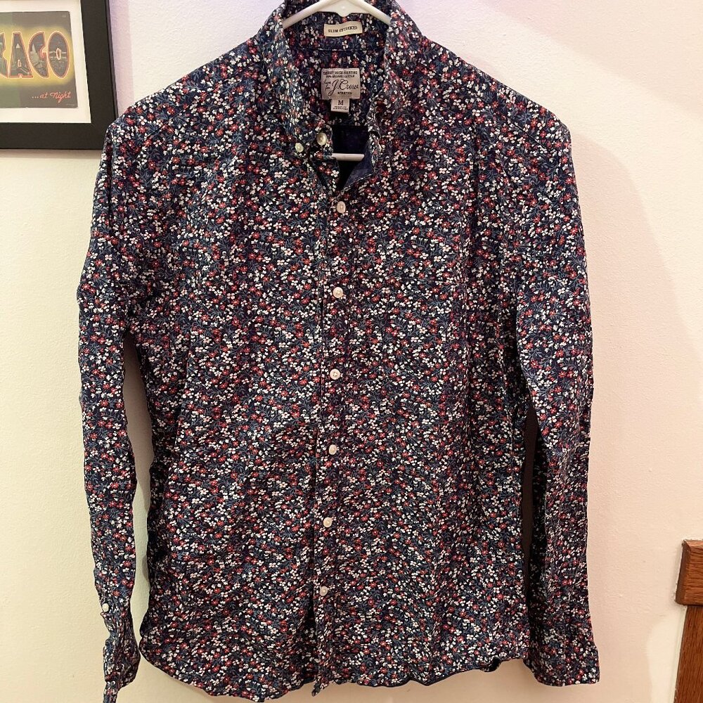 J. Crew Men's Size M Slim Untucked Floral Button Down Shirt